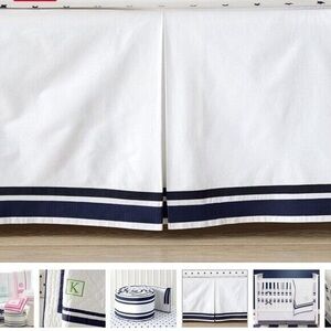 Navy Blue Harper Crib Skirt from Pottery Barn